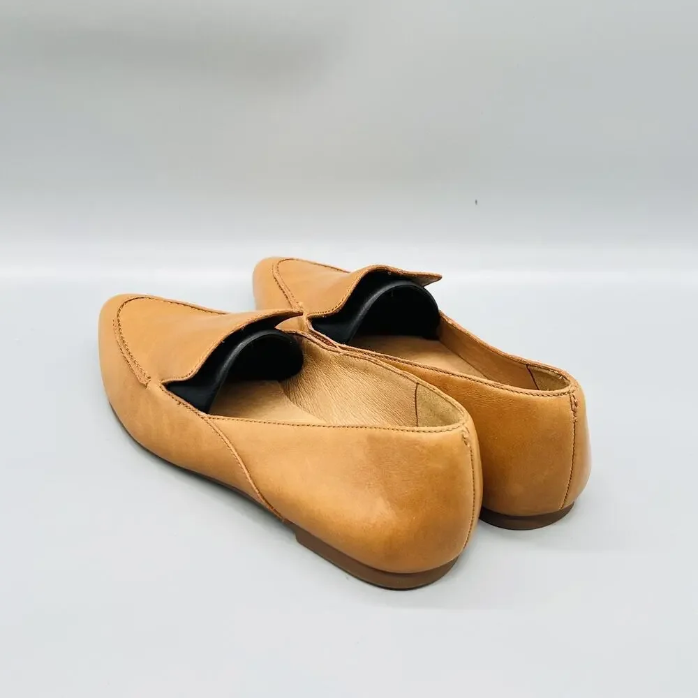 Madewell Shoes Womens 7.5 Tan Leather Loafer Flats Slip On Pointed Toe Casual